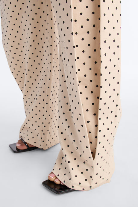 Bella Polka Dot Barrel Jumpsuit - Cream