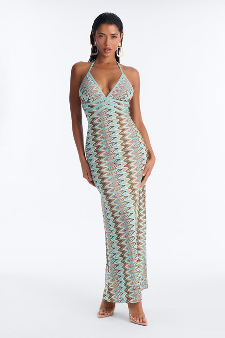 Vacation Vibes Only Crochet Maxi Dress - Blue