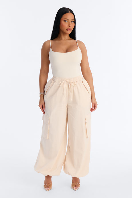 Second Skin Double Lined Square Neck Cami Bodysuit - Bone