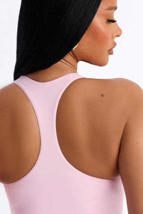 Second Skin Double Lined U Neck Racerback Maxi Dress - Light Pink