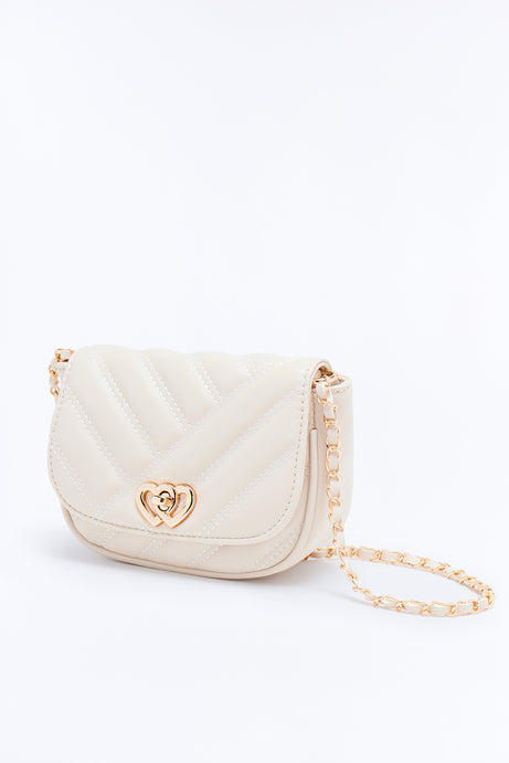 Top Priority Faux Leather Crossbody Bag - Ivory