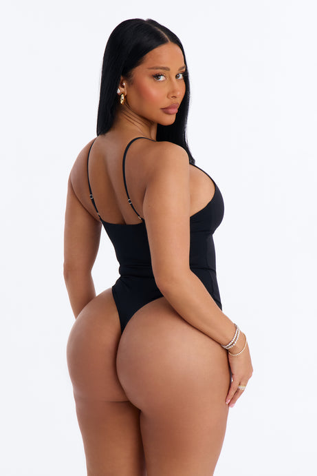 Dani Scoop Neck Seamless Bodysuit - Black