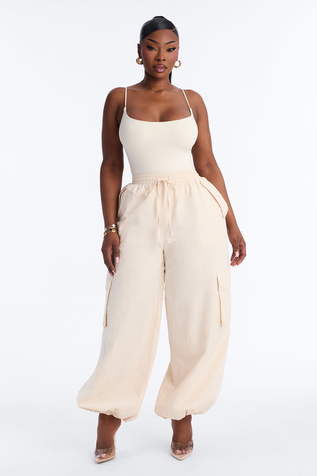 Second Skin Double Lined Square Neck Cami Bodysuit - Bone