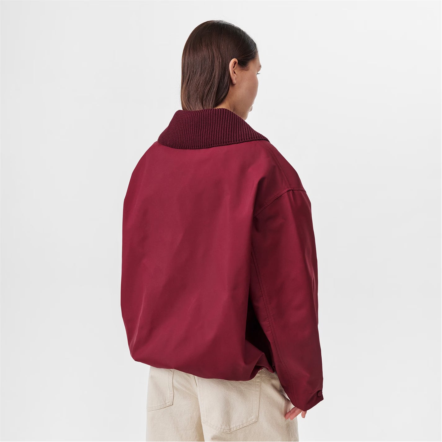 Women's Techno Garbardine Caban Point Collar Long Sleeve Mid-Length Oversized Fit Rain Anorak