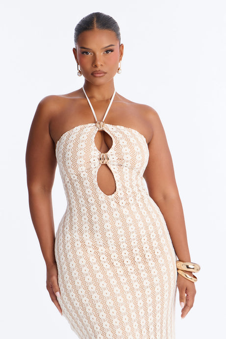 After Sunset Crochet Maxi Dress - Cream