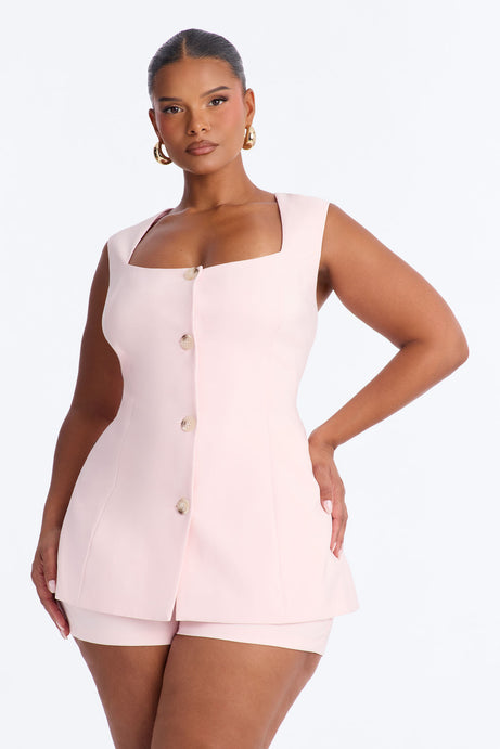 Janet Sleeveless Romper - Pink