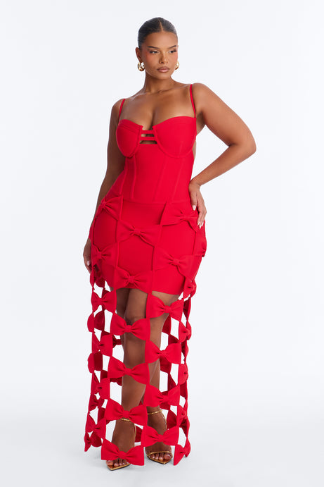 I'm The Prize Bandage Gown - Red