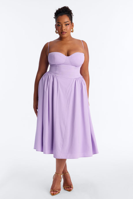 Sweet Love Corset Midi Dress - Lavender