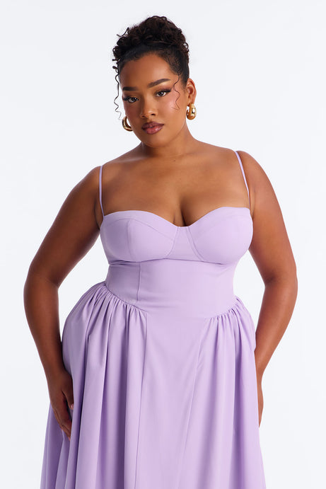 Sweet Love Corset Midi Dress - Lavender