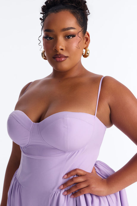 Sweet Love Corset Midi Dress - Lavender
