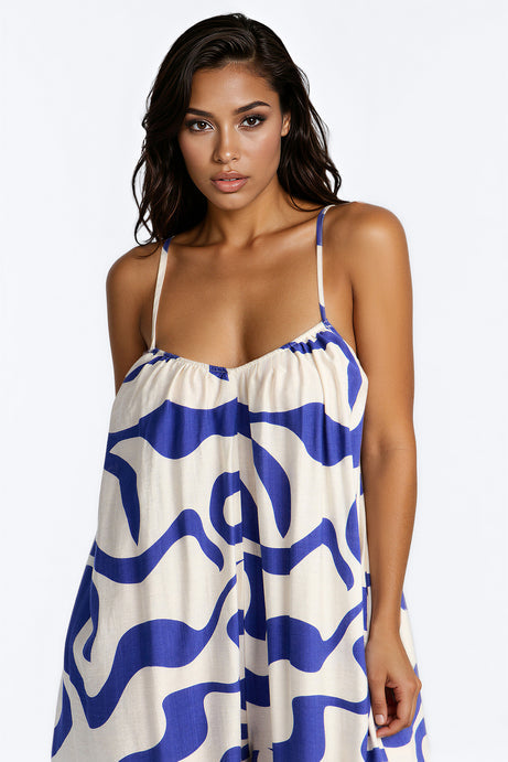 Summer Btreeze Wide Leg Jumpsuit - Blue