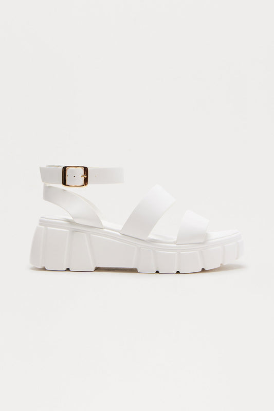 Malik Ankle Strap Sandals - White