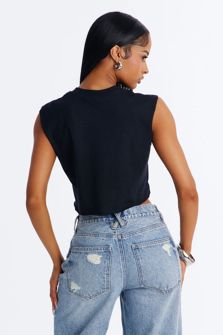 Metallica Ride The Lightening Crop Muscle Tank - Black
