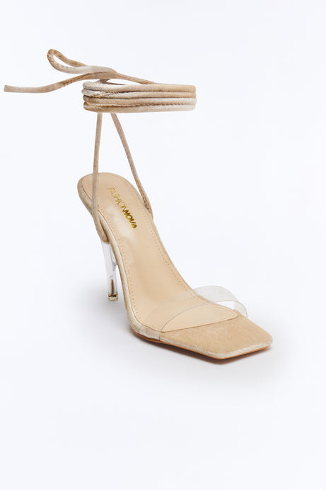 Vani Wrap Up Heels - Off White