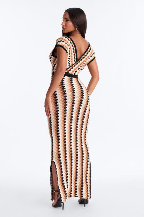 Palm Royale Sweater Maxi Dress - Taupe/combo