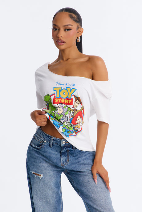 Toy Story Movie Off Shoulder Tee - White