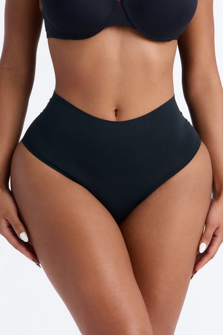 Soft Form Smoothing High Waisted Brief Panty - Black