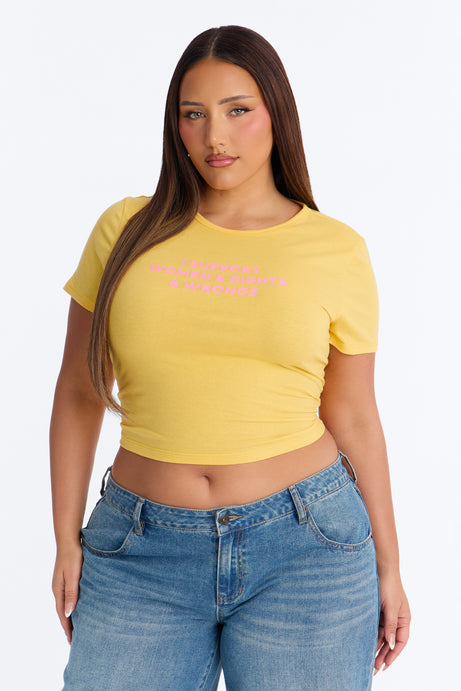 Supporting Those Rights Baby Tee - Yellow