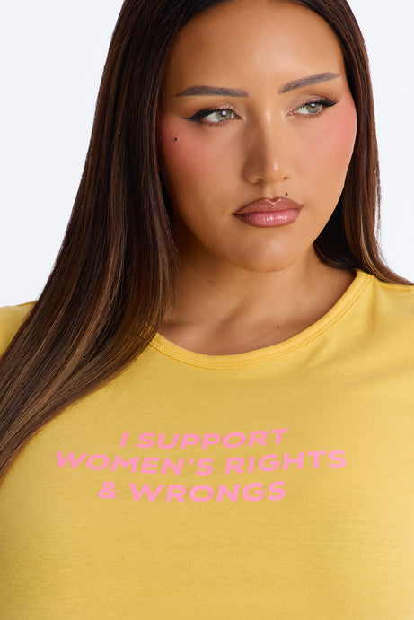 Supporting Those Rights Baby Tee - Yellow
