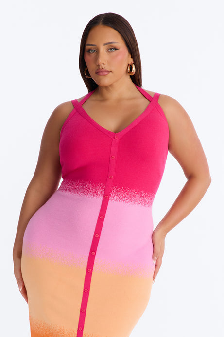 Like None Other Sweater Maxi Dress - Pink/combo
