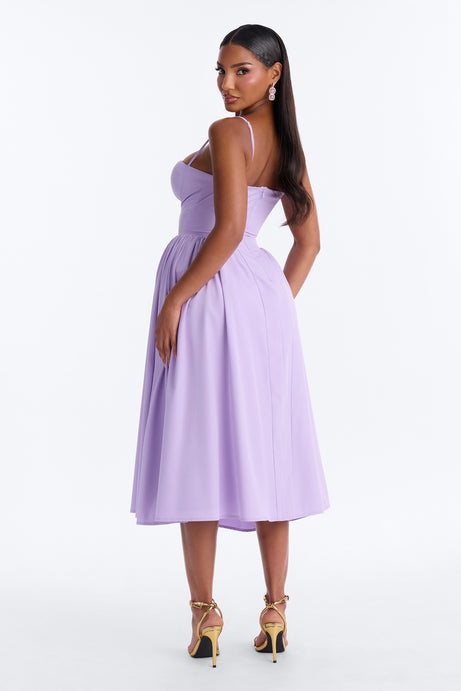 Sweet Love Corset Midi Dress - Lavender
