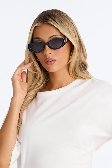 Crescent Moon Glow Sunglasses - Black