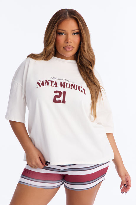 Santa Monica Summer Short Set - Burgundy/combo
