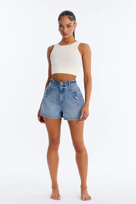 Sea Breeze Babe Denim Shorts - Dark Wash