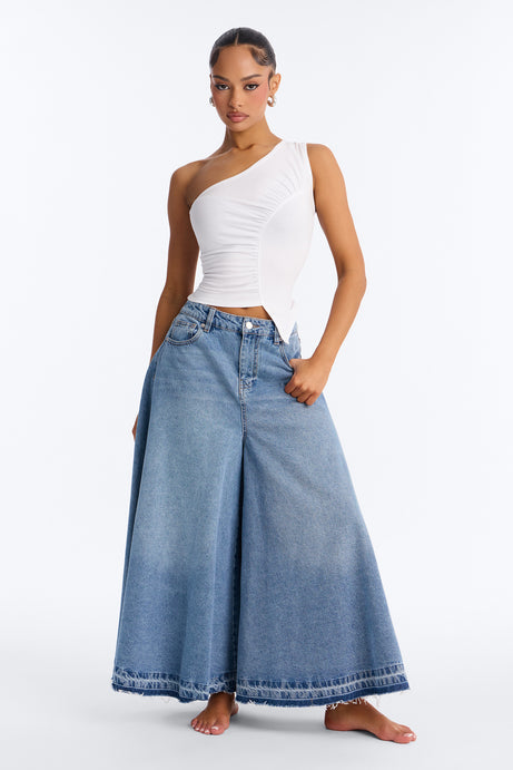 Naples Denim Culotte Jeans - Medium Wash