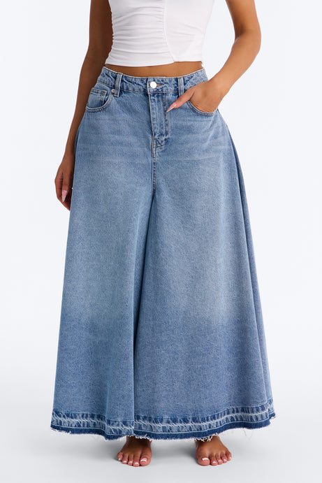 Naples Denim Culotte Jeans - Medium Wash