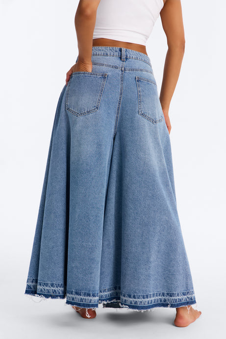 Naples Denim Culotte Jeans - Medium Wash