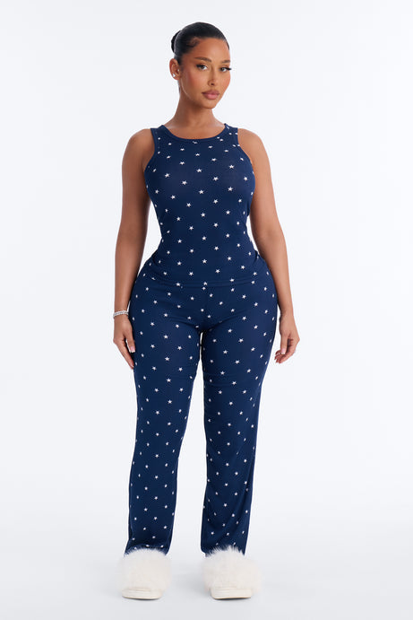 Looking Up At The Stars PJ Pant Set - Navy