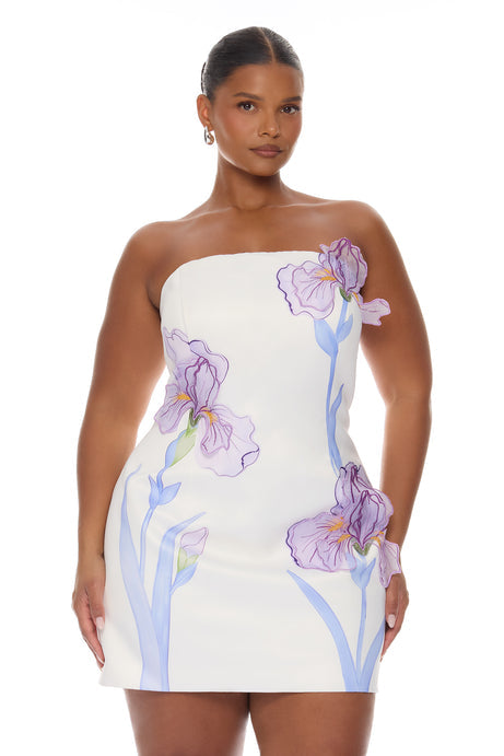Hopeless Romantic Floral Mini Dress - Purple/combo