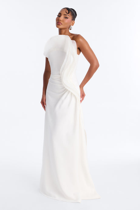Timeless Era Ruffle Gown - White