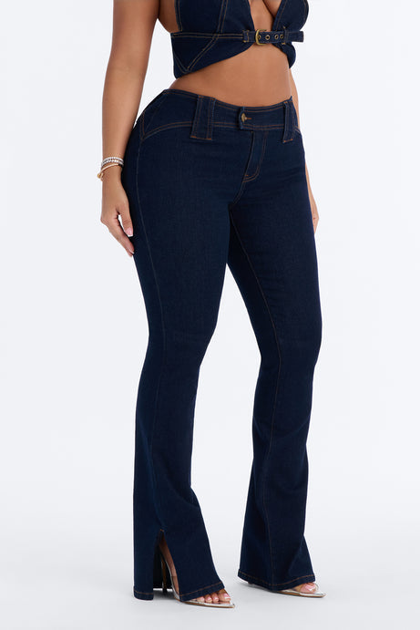 Hit It Compression Stretch Bootcut Jeans - Dark Wash