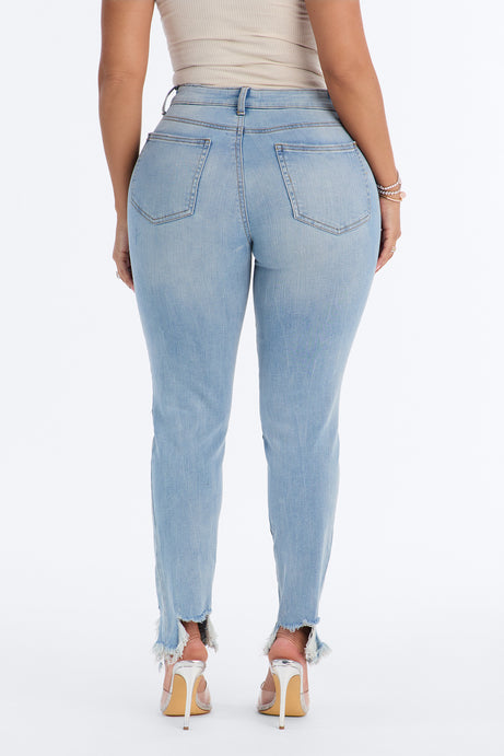 Sloane Stretch High Rise Ripped Skinny Jeans - Light Wash