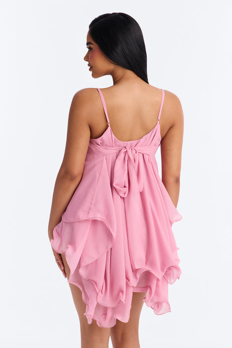 Nadia Ruffle Extreme Ruffle Cami Top - Light Pink