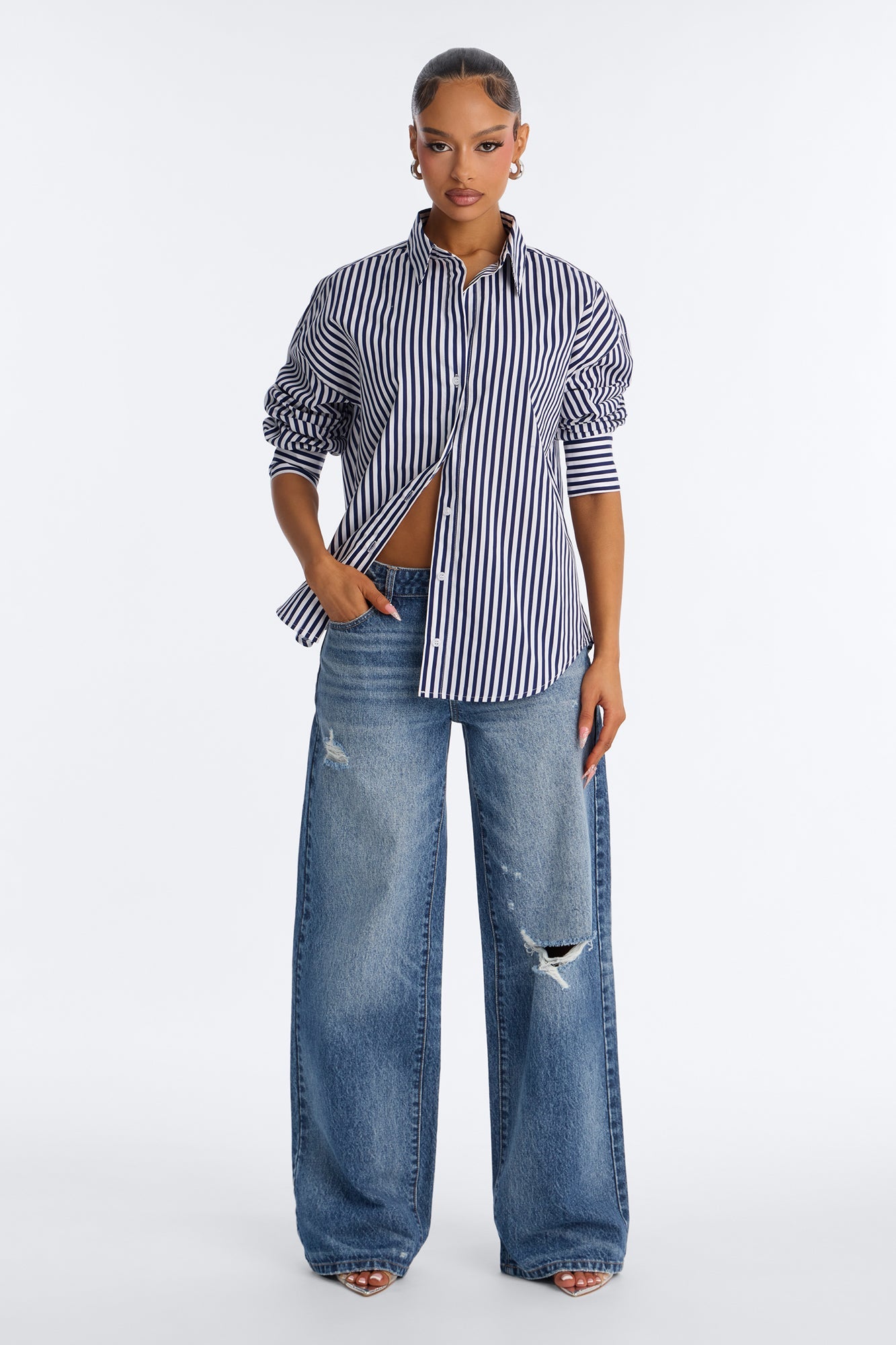 Newport Striped Shirt - Navy/combo