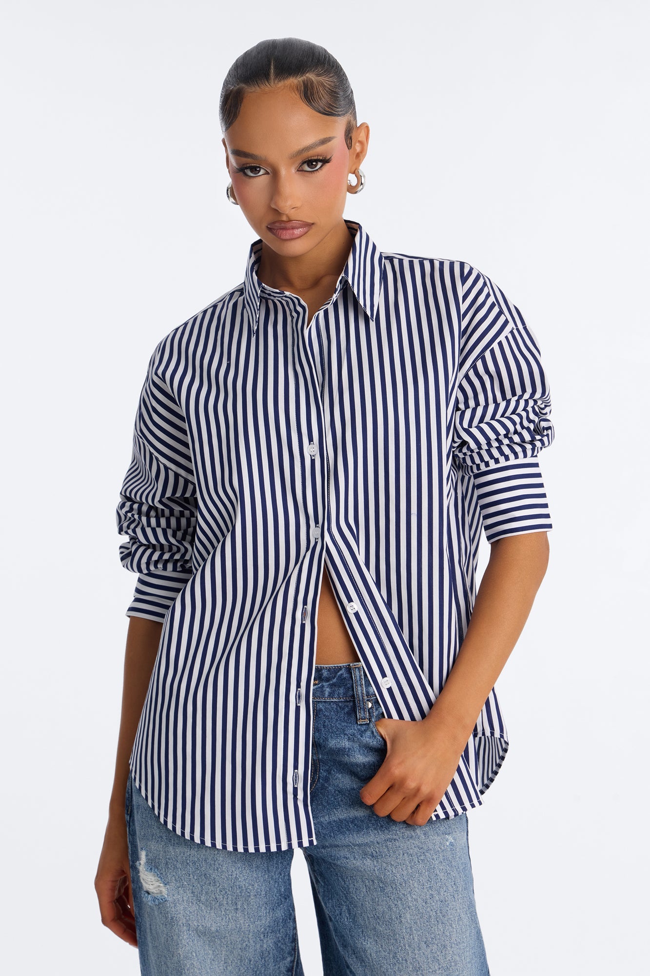 Newport Striped Shirt - Navy/combo