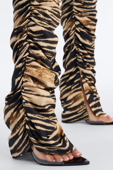 Labeled Luxe Stacked Skinny Pant - Tan/Multi