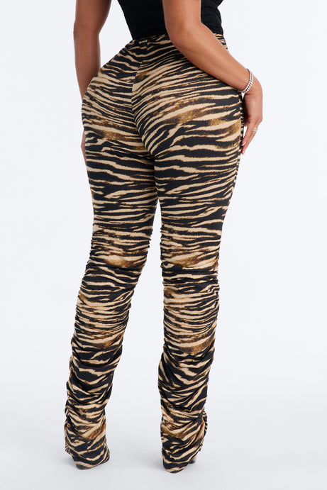 Labeled Luxe Stacked Skinny Pant - Tan/Multi