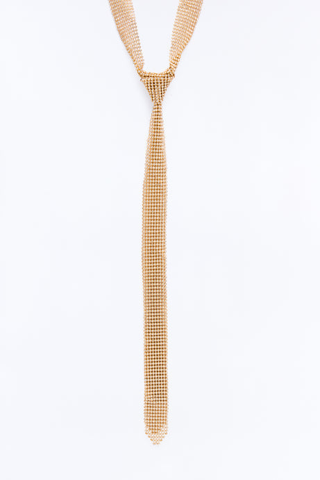 Off The Clock Tie Necklace - Gold