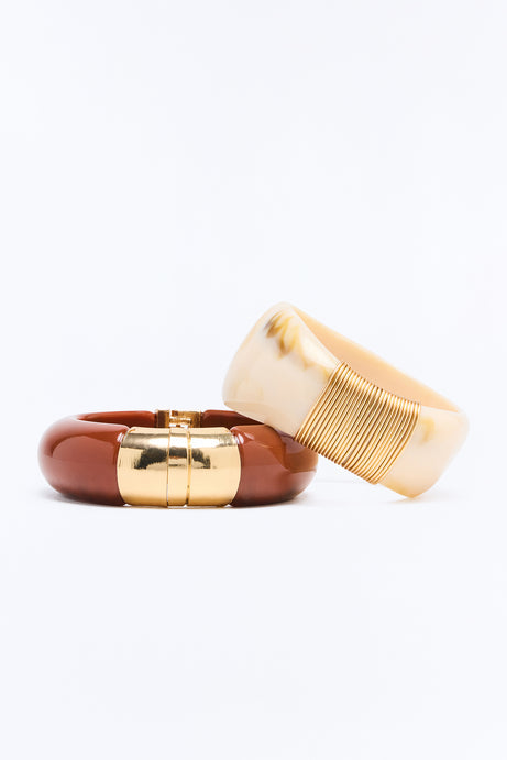 Downtown Desert 2 Piece Bangle Set - Brown/combo