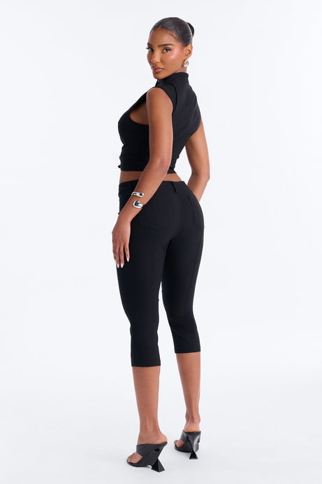 Laced Up And Living Capri Set - Black