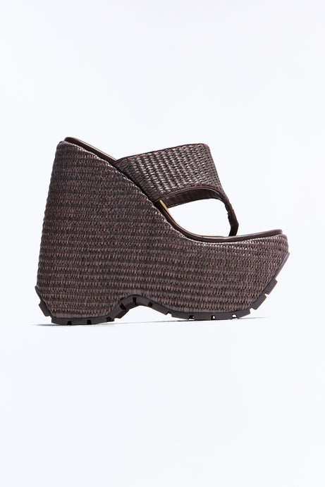 Chase The Sun Platform Wedges - Chocolate