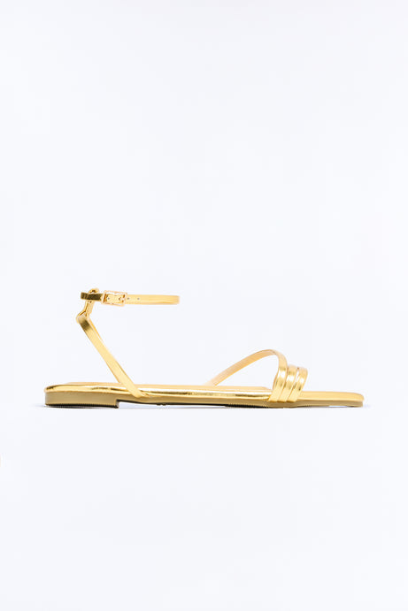 Baja Strappy Flat Sandals - Gold