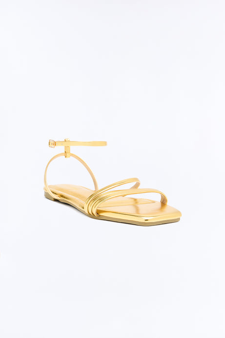 Baja Strappy Flat Sandals - Gold