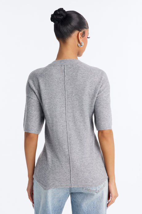 Odette Short Sleeve Oversized Sweater - Grey