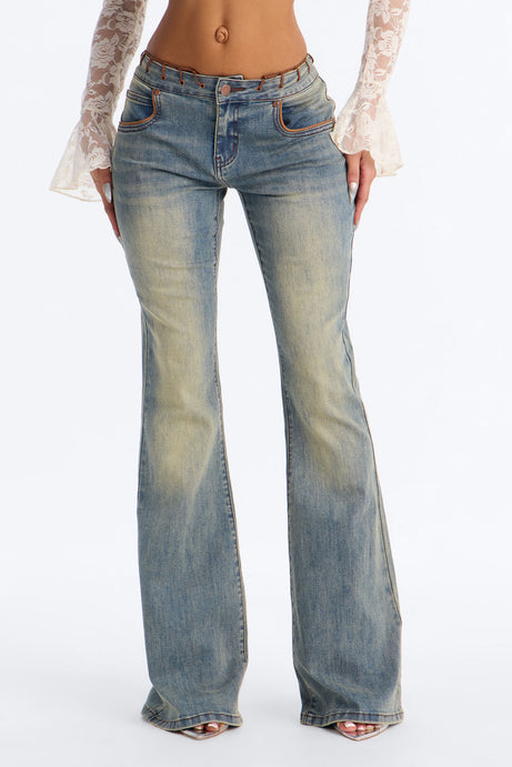 Sierra Low Rise Stretch Bootcut Jeans - Vintage Wash