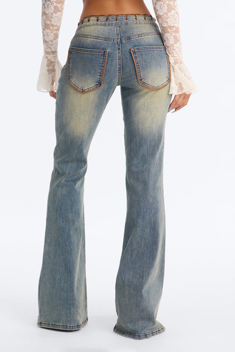 Sierra Low Rise Stretch Bootcut Jeans - Vintage Wash